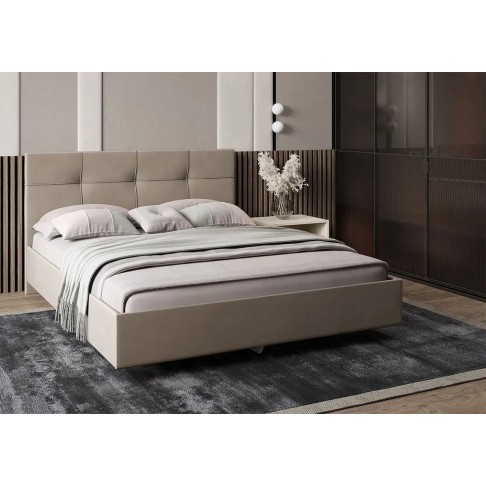 Кровать Аксамит Каприз (светло-бежевый)-0