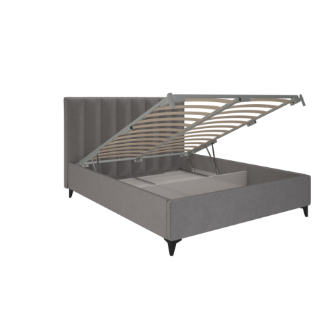 Кровать Аксамит Венеция с ПМ 160х200 (Бежевый)-1