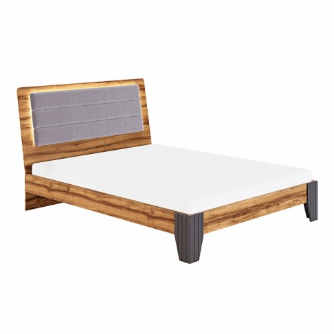 Кровать Аксамит Моника с подсветкой-0