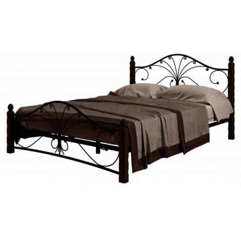 Кровать Аксамит Фортуна 1 чёрный/шоколад-0