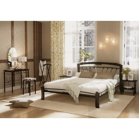 Кровать Аксамит Муза 4 лайт чёрный/шоколад-0