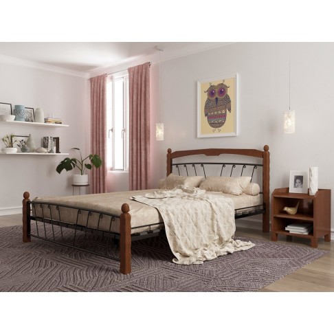 Кровать Аксамит Муза 1 черный/махагон-0