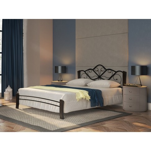 Кровать Аксамит Венера 4 лайт чёрный/шоколад-0