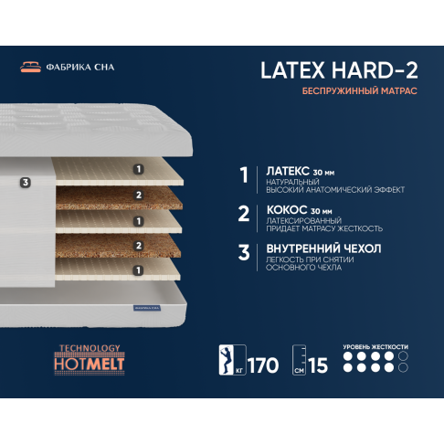 Матрас Фабрика сна Латекс HARD 2-1