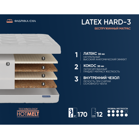 Матрас Фабрика сна Латекс HARD 3-1